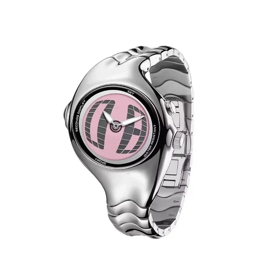 Reloj Y2K Curvo Rosa de Overtime Y2K